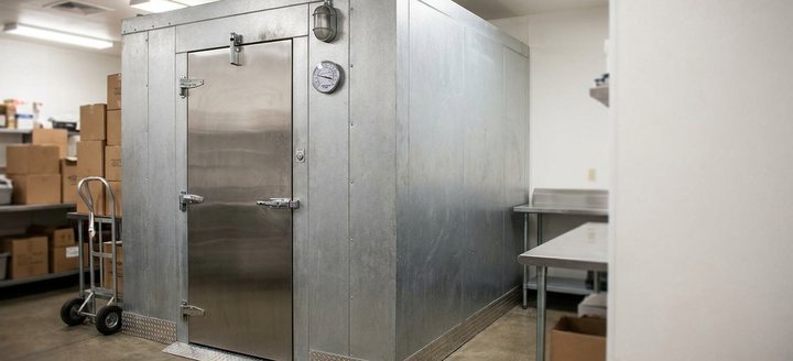 Walk-in cooler and freezer repair close-up